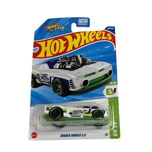 Hot Wheels Rodger Dodger 2.0 HW EV White Green Electric Muscle Car 1:64